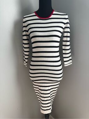Venus Black Striped Knee length dress/ bodycon